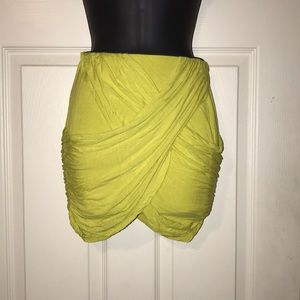Fluorescent yellow ruffle wrap skirt